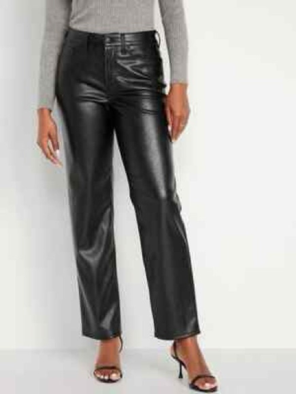 Old Navy Black Faux Leather High-Rise OG Loose Pants